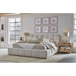 Pemberly Row Traditional Fabric Upholstered King Bed in Beige