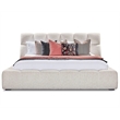 Pemberly Row Traditional Fabric Upholstered King Bed in Beige