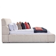 Pemberly Row Traditional Fabric Upholstered King Bed in Beige