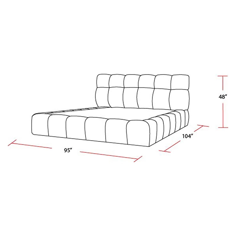 Pemberly Row Traditional Fabric Upholstered King Bed in Beige