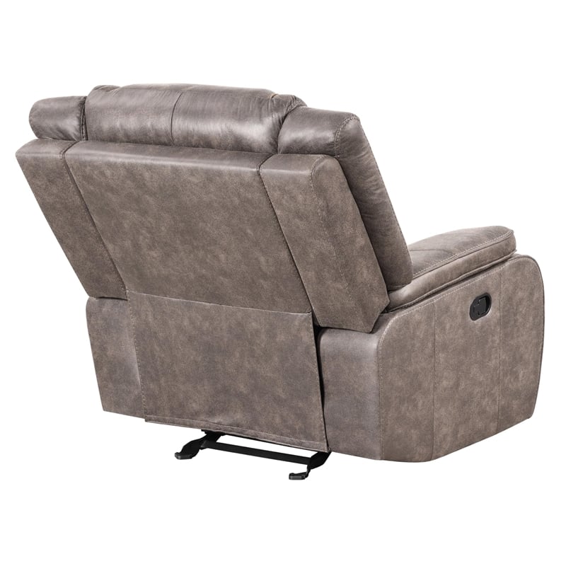 Pemberly Row Traditional Microfiber Glider Recliner in Taupe
