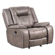 Pemberly Row Traditional Microfiber Glider Recliner in Taupe