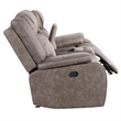 Pemberly Row Traditional Microfiber Reclining Console Loveseat in Taupe