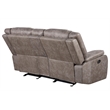 Pemberly Row Traditional Microfiber Reclining Console Loveseat in Taupe