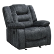 Pemberly Row Polyester Blend Velvet Fabric Glider Recliner in Gray