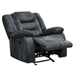 Pemberly Row Polyester Blend Velvet Fabric Glider Recliner in Gray