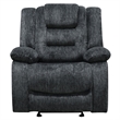 Pemberly Row Polyester Blend Velvet Fabric Glider Recliner in Gray