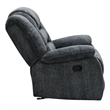 Pemberly Row Polyester Blend Velvet Fabric Glider Recliner in Gray