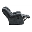 Pemberly Row Polyester Blend Velvet Fabric Glider Recliner in Gray