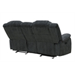 Pemberly Row Polyester & Velvet Fabric Glider Console Loveseat in Gray