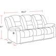 Pemberly Row Polyester Blend Velvet Fabric Dual Reclining Sofa in Gray