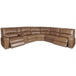 Pemberly Row Modern 6 Piece Leather Reclining Sectional in Brown