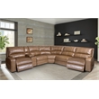 Pemberly Row Modern 6 Piece Leather Reclining Sectional in Brown