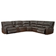Pemberly Row Modern 6 Piece Leather Reclining Sectional in Charcoal
