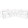 Pemberly Row Modern 6 Piece Leather Reclining Sectional in Charcoal