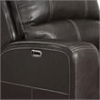Pemberly Row Modern 6 Piece Leather Reclining Sectional in Charcoal