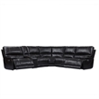 Pemberly Row Modern 6 Piece Leather Reclining Sectional in Coffee