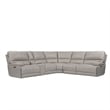 Pemberly Row Modern 6 Piece Leather Reclining Sectional in Gray