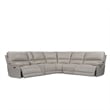 Pemberly Row Modern 6 Piece Leather Reclining Sectional in Gray