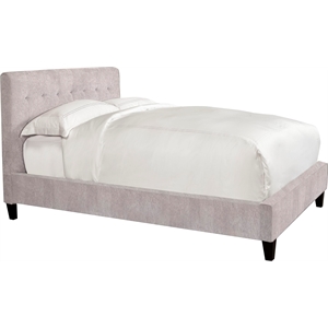 Pemberly Row Traditional Fabric Queen Bed in Porcelain Taupe
