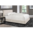 Pemberly Row Traditional Fabric Queen Bed in Porcelain Taupe