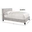 Pemberly Row Traditional Fabric Queen Bed in Porcelain Taupe