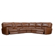 Pemberly Row Traditional Leather Power Reclining Sectional in Brown