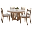 Pemberly Row 5 Piece Wood Round Table & Ladderback Chairs in Natural