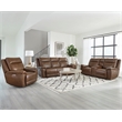 Pemberly Row Hickory Power Reclining Zero Gravity Console Loveseat P2