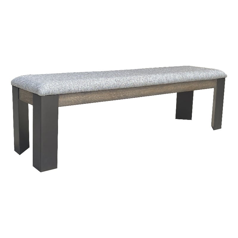 Pemberly Row Fabric Upholstered/Wood Dining Bench in Smoked Arabica