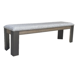 Pemberly Row Fabric Upholstered/Wood Dining Bench in Smoked Arabica