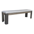 Pemberly Row Fabric Upholstered/Wood Dining Bench in Smoked Arabica