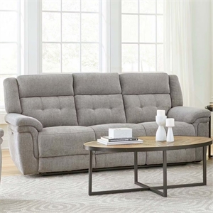Pemberly Row Power Recliner Sofa with Power Headrests Bristol Gray