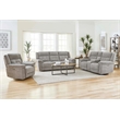 Pemberly Row Power Recliner Sofa with Power Headrests Bristol Gray