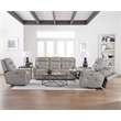 Pemberly Row Pewter Power Reclining Zero Gravity Console Loveseat P2
