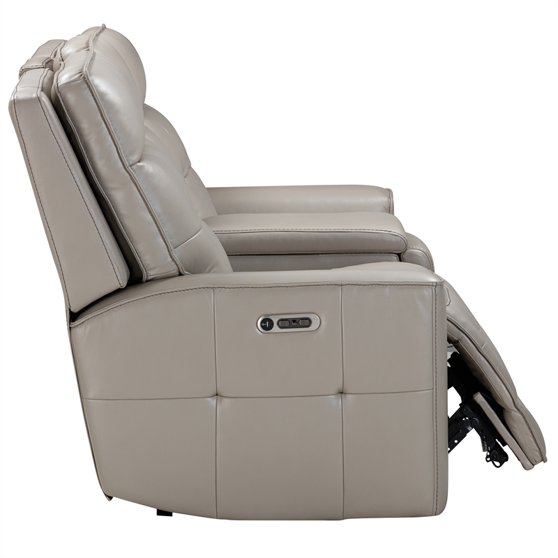 Pemberly Row Pewter Power Reclining Zero Gravity Console Loveseat P2