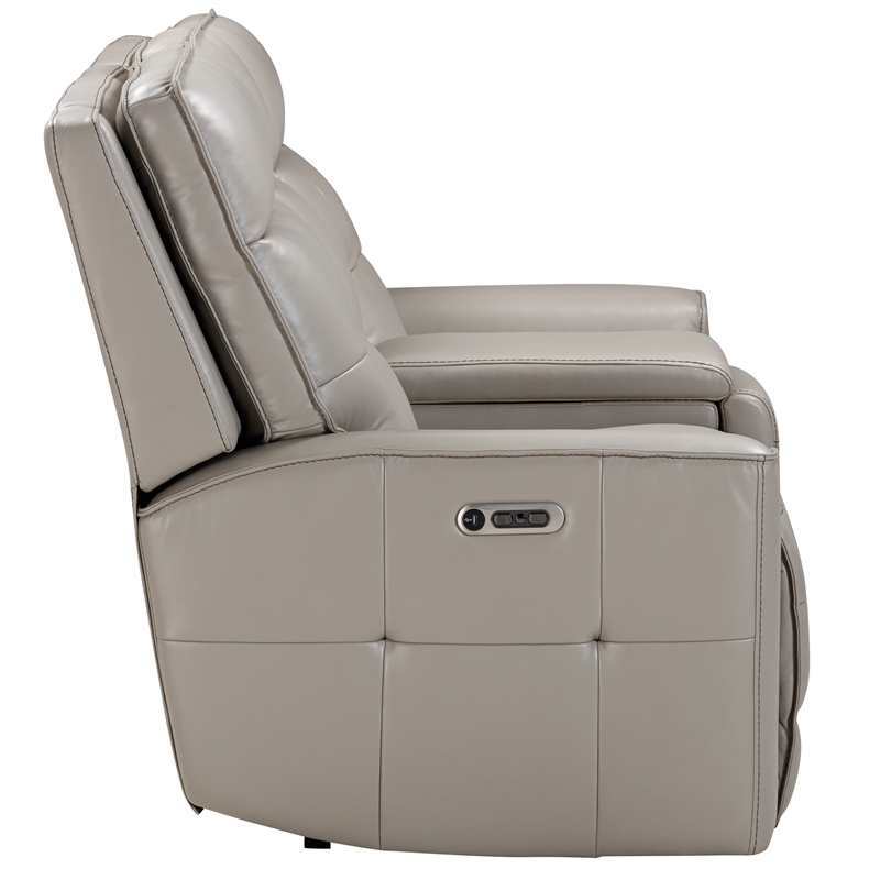 Pemberly Row Pewter Power Reclining Zero Gravity Console Loveseat P2