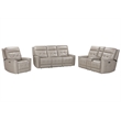 Pemberly Row Pewter Power Reclining Zero Gravity Console Loveseat P2