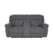 Pemberly Row Bristol Grey Power Reclining Console Loveseat P2
