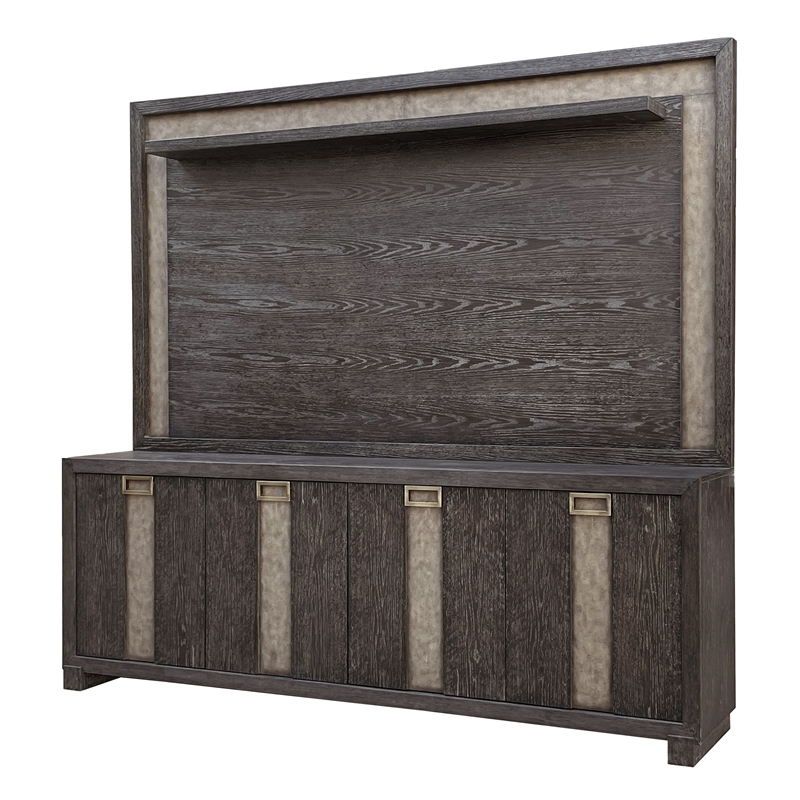 Pemberly Row Ascent 90 in. TV Console with Hutch and Back Panel