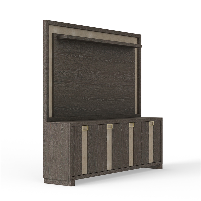 Pemberly Row Ascent 90 in. TV Console with Hutch and Back Panel