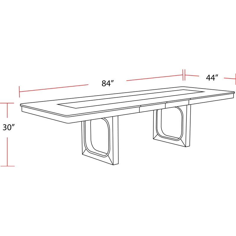 Pemberly Row 84 In. Rectangular Extendable Table With 8 Chairs and Server