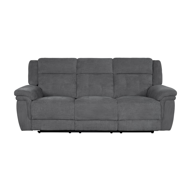 Pemberly Row Bristol Grey Power Reclining Sofa Loveseat and Recliner