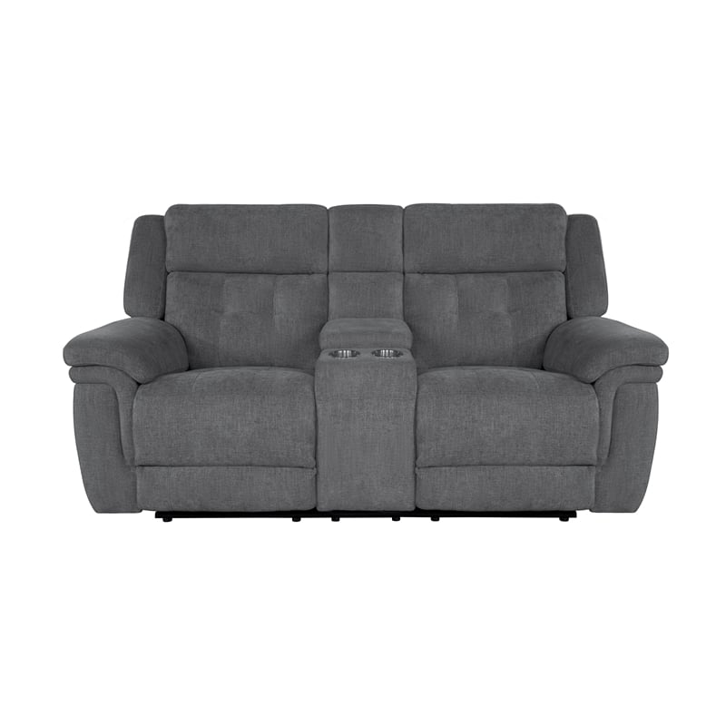 Pemberly Row Bristol Grey Power Reclining Sofa Loveseat and Recliner