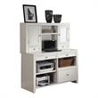 Pemberly Row Solid Wood Home Office Credenza Desk/Hutch in Cottage White