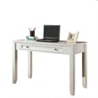 Pemberly Row Solid Wood Home Office Desk with Hutch in Cottage White
