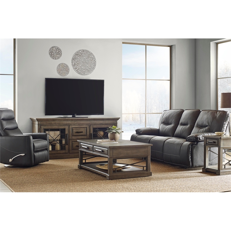 Pemberly Row Black Power Reclining Sofa Loveseat and Recliner