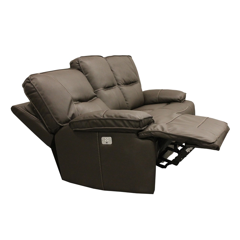 Pemberly Row Chocolate Power Reclining Sofa Loveseat and Recliner