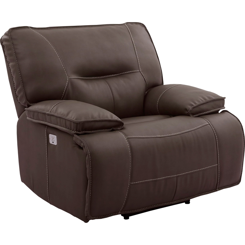 Pemberly Row Chocolate Power Reclining Sofa Loveseat and Recliner