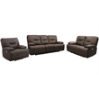 Pemberly Row Chocolate Power Reclining Sofa Loveseat and Recliner